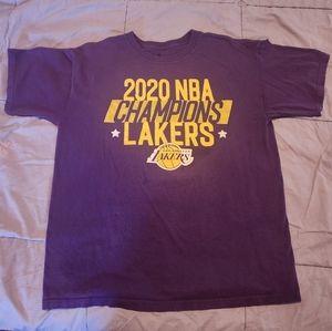 LA Lakers Los Angeles California NBA T-Shirt Purple Men's Size Large